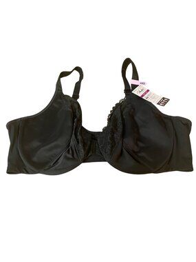 Playtex Front Close No Poke Dreamwire Bra Black Sz 48D  US4423